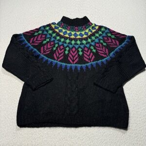 Vintage Forenza Womens Sweater Wool Mohair Blend Nordic Turtleneck Pullover Sz M